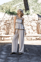 Szerokie spodnie z lnem Sandy Toes