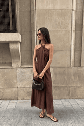 Sukienka lniana Deep Tan