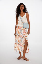 Spódnica midi z rozcięciem Tropical Claws