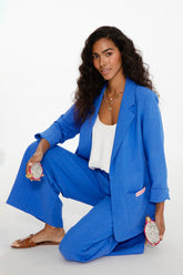 Marynarka z lnem Blue Margarita