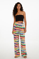 Szerokie spodnie lniane Tropical Trance