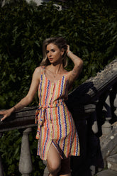 Lniana sukienka mini Tutti Frutti