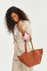 Torebka skórzana typu shopper Rosy Glow