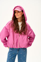 Krótka parka z kapturem Dahlia Crush