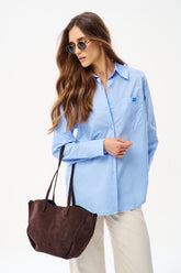 Torebka skórzana typu shopper Chocolate Glow
