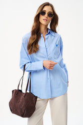 Torebka skórzana typu shopper Chocolate Glow