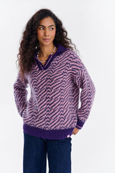 Sweter polo z moherem Touch of Mood