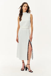 Spódnica midi z koronką Mystic Blush