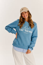 naoko niebieska bawełniana bluza z nadrukiem