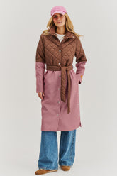 Płaszcz z łączonych tkanin Harmony