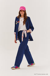 Szerokie spodnie jeansowe Powerpuff Girls