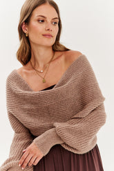 Narzutka swetrowa multiway Warm Cappucino