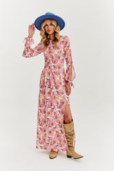 Sukienka z pękniętym rękawem maxi Dreamfield