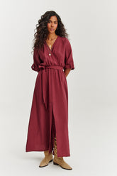 Długa sukienka z wiązaniem Rosefade