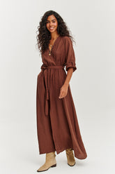 Długa sukienka z wiązaniem Earth Dancer