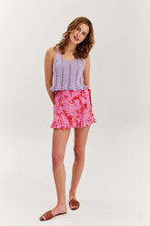 Spódnico-szorty z lnem Flamingos