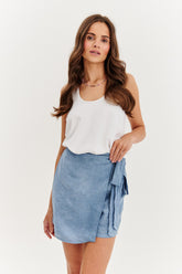 Spódnico-szorty lniane Ocean Ink