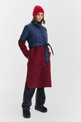 Płaszcz z łączonych tkanin Deep Silence