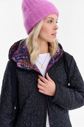 Dwustronny płaszcz pikowany Fern Flower