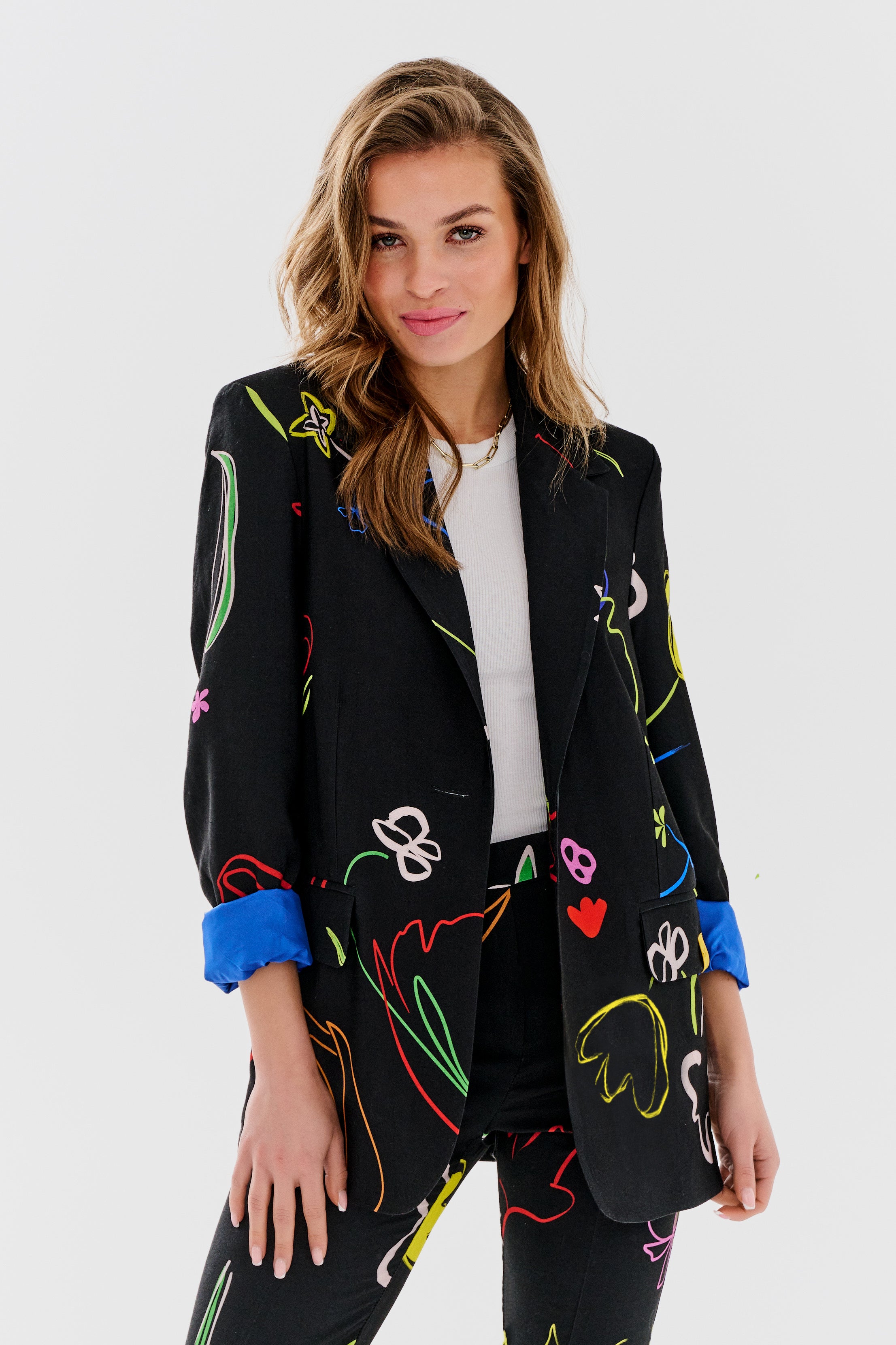 naoko marynarka oversize z nadrukiem