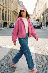 Krótka parka z kapturem Dahlia Crush