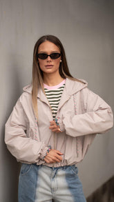 Krótka parka z kapturem Desert Flower