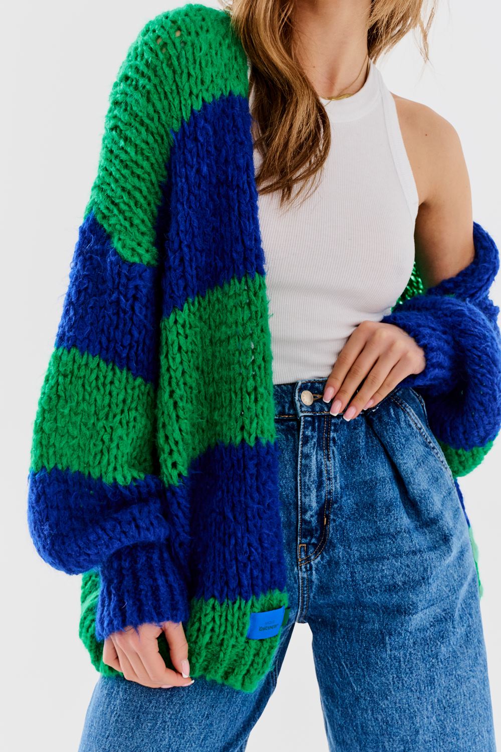 naoko sweter kardigan oversize w paski