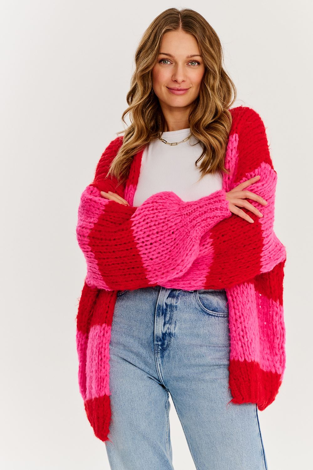 naoko sweter z dzianiny w paski