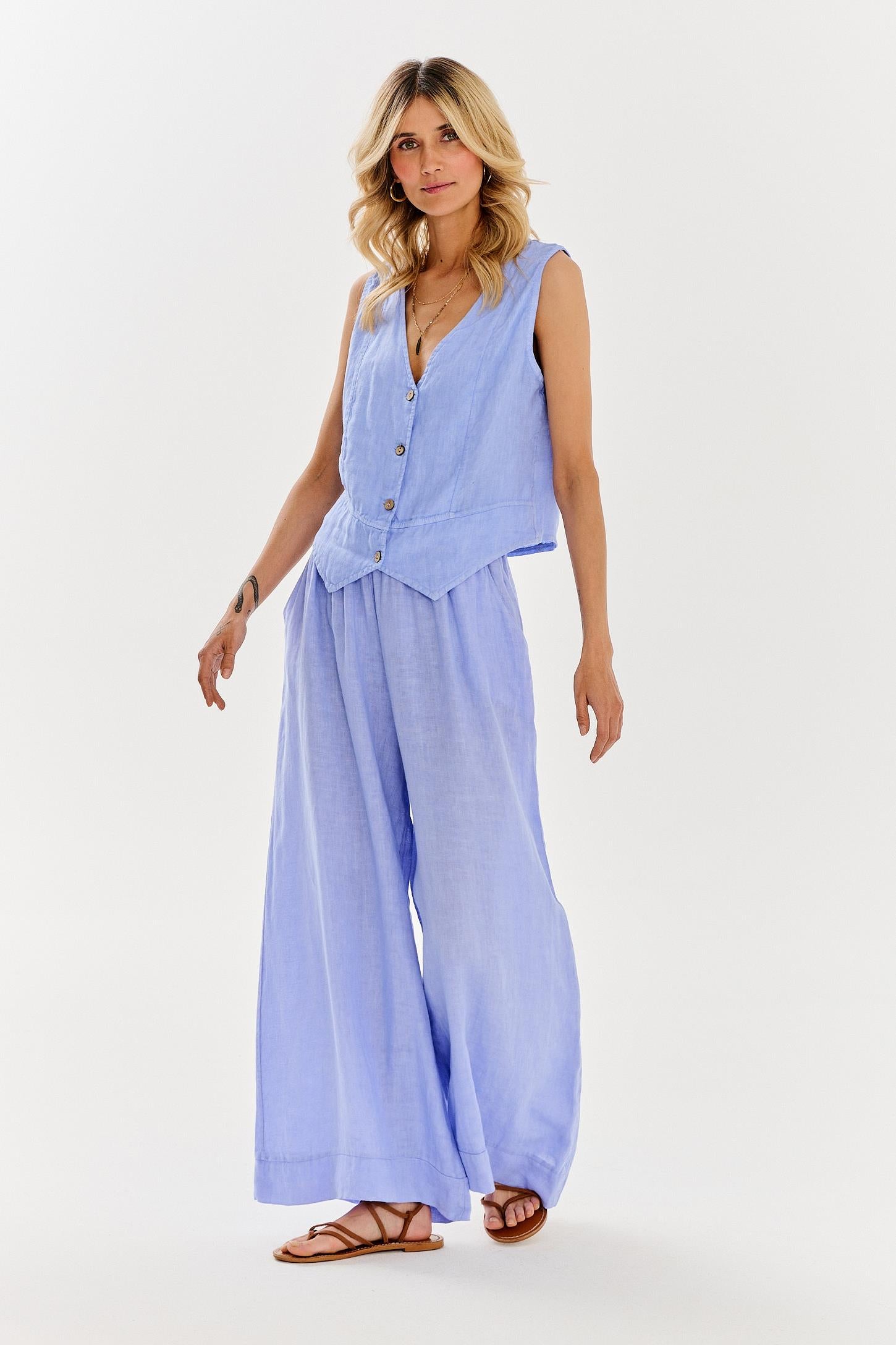 lniany komplet damski naoko