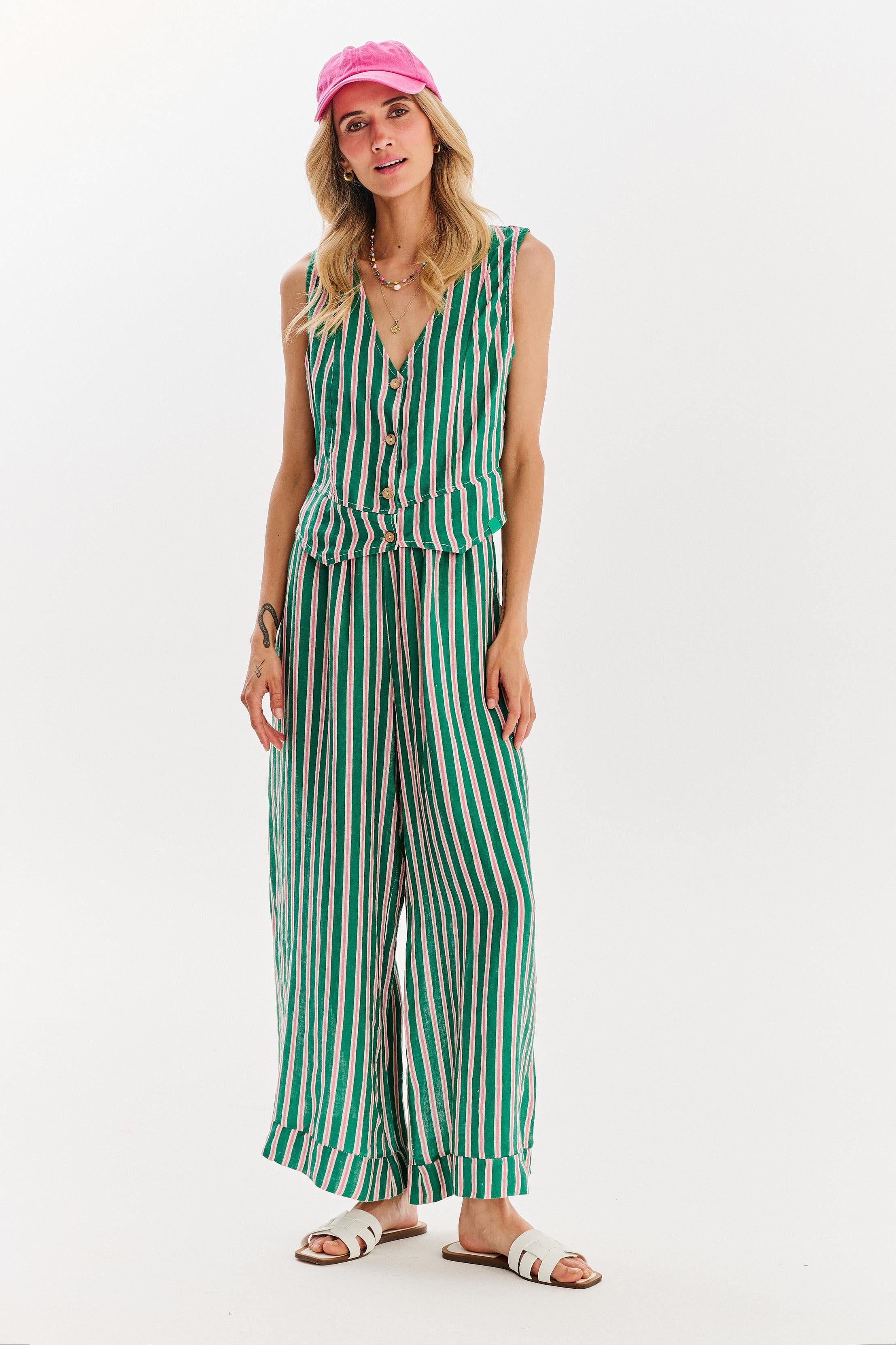 szerokie spodnie lniane naoko