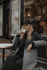 Płaszcz z łączonych tkanin Camille