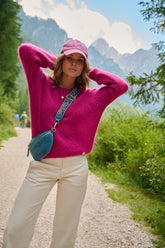 Różowy sweter moherowy Sugar Plum