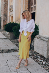 naoko żółta spódnica midi z wiskozy riviera sunbeam