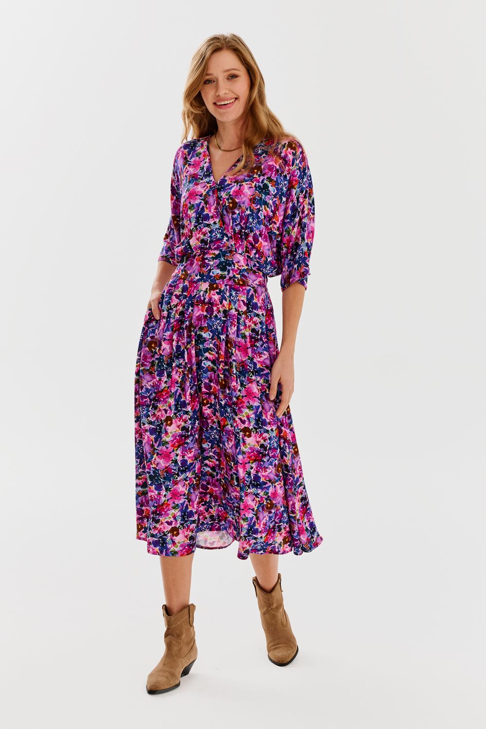 midi sukienka w kwiaty naoko