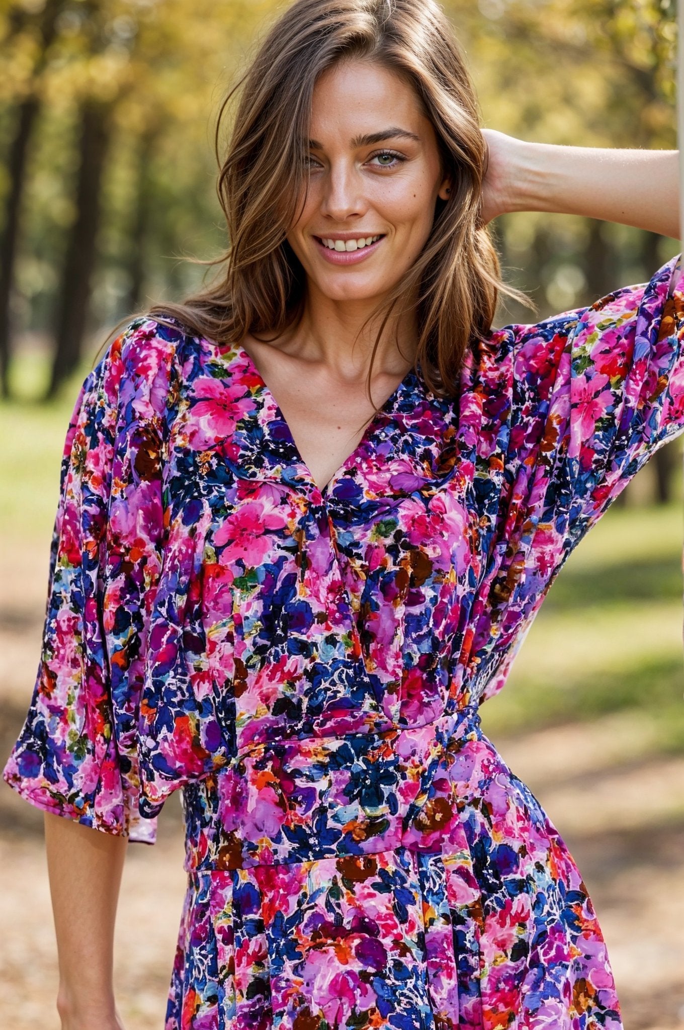 sukienka midi w kwiaty naoko