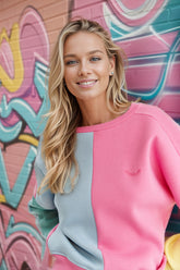 naoko bawełniana bluza dresowa kolorowa z nadrukiem