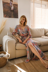 naoko sukienka maxi wzór boho wiskoza