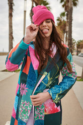 patchworkowy płaszcz flauszowy naoko