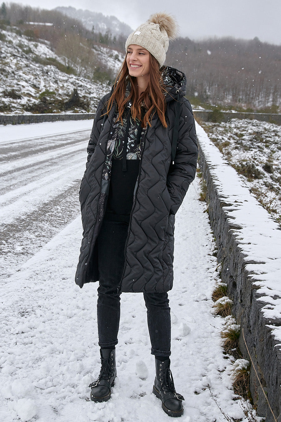 dwustronny płaszcz zimowy naoko