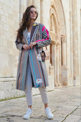 Patchworkowy płaszcz o klasycznym kroju Hypnotic Soul