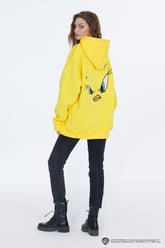 naoko żółta długa bluza z kapturem tweety