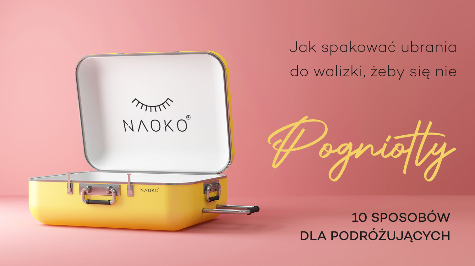 Dowiedz się jak spakować ubrania do żółtej walizki aby się nie pogniotły i były piękne na wakacjach.