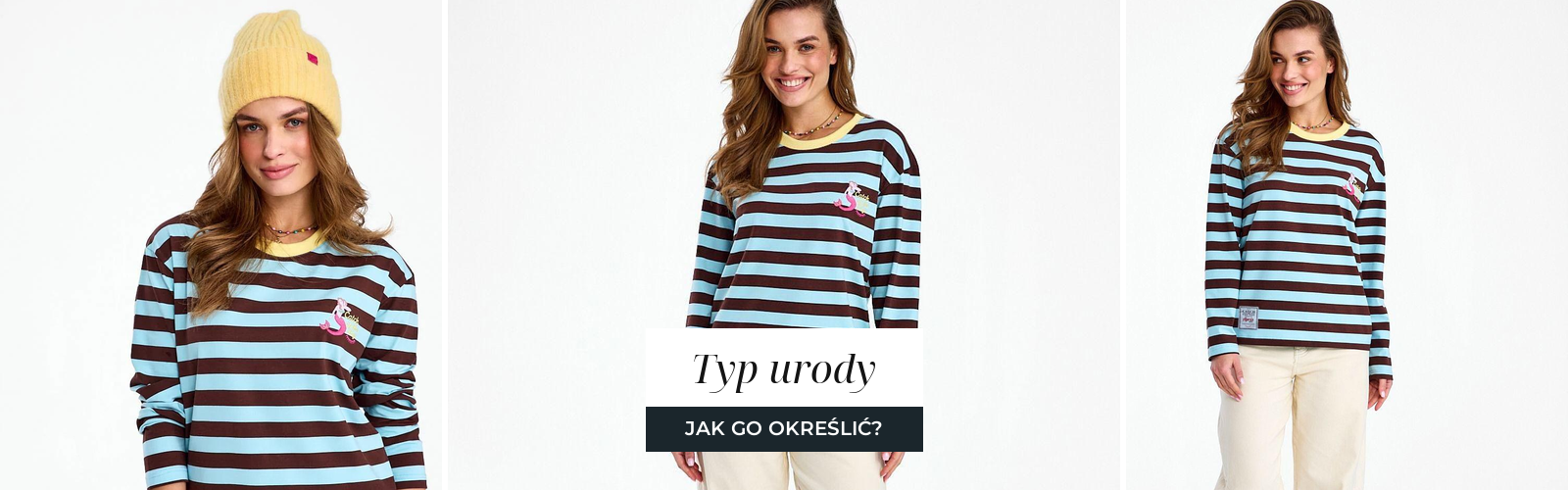Kobieta w longsleeve w jasnym odcieniu, kadr przy twarzy pokazujący podton tkaniny.