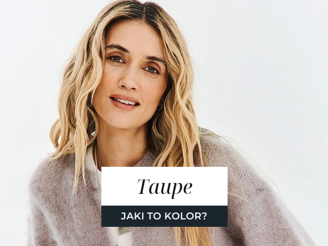 Kardigan moherowy i szerokie spodnie w kolorze taupe, ujęcia studyjne na białym tle