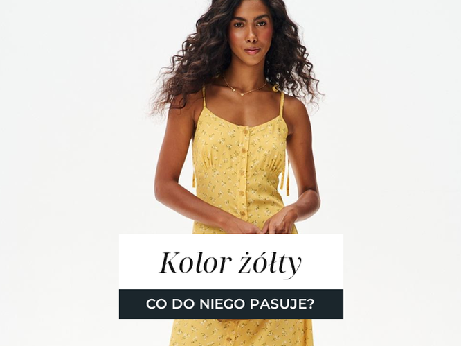 Kobieta w żółtej sukience midi na ramiączkach, nasycony odcień w letnim wydaniu.