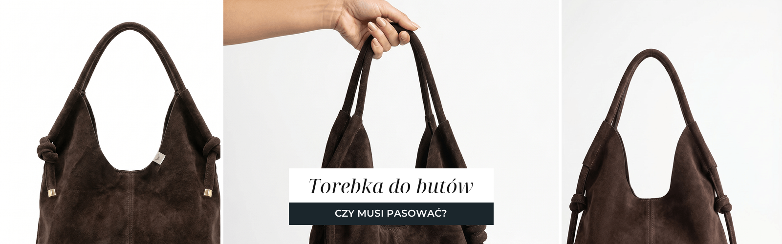 Brązowa zamszowa torebka na jasnym tle