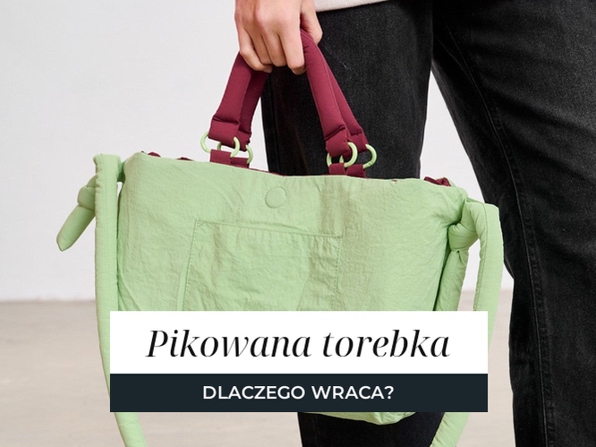Pikowana torba dwustronna z widocznym wzorem przeszyć