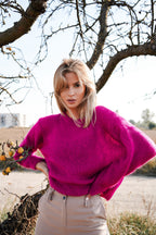 Różowy sweter moherowy Sugar Plum