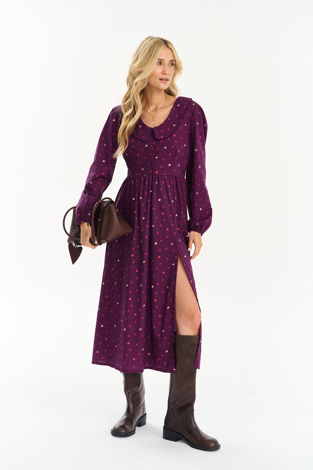 Sukienka midi Plum Funghetti