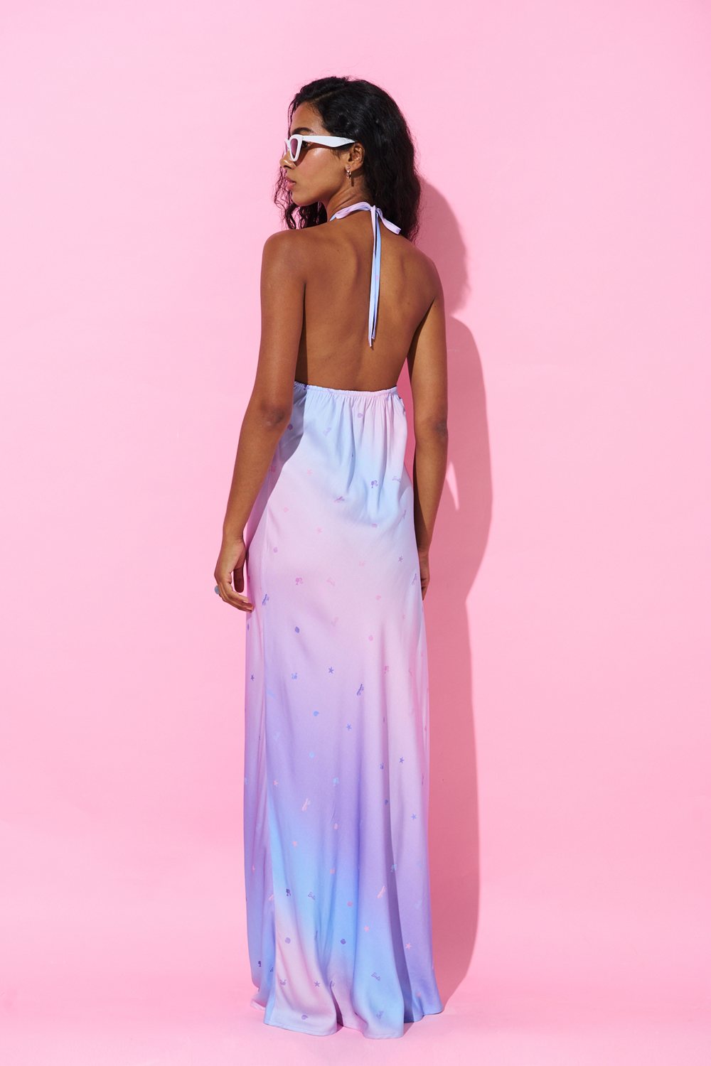Sukienka maxi Barbie Nebula